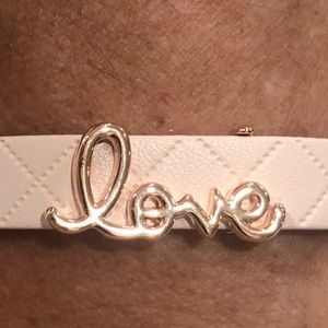 Stella & Dot band bracelet and love charm